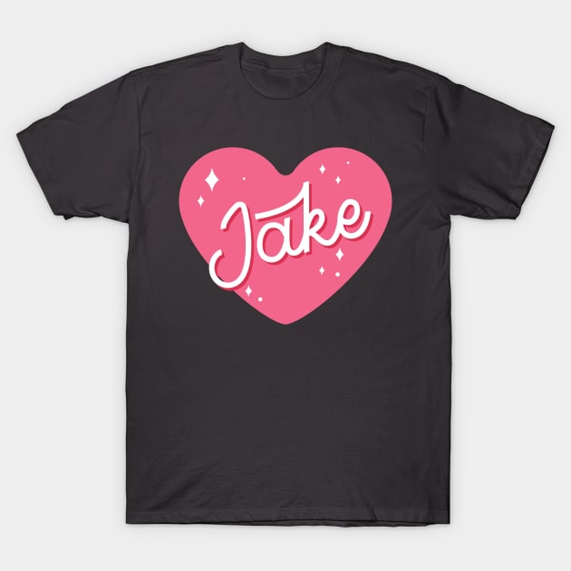 Enhypen Jake name heart text engene | Morcaworks T-Shirt by Oricca